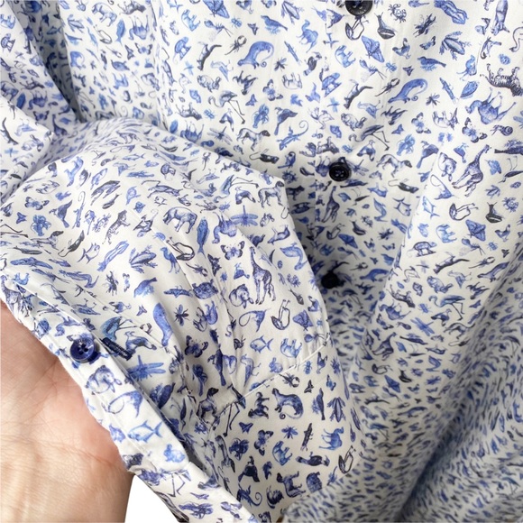 Jared Lang Reptile Bugs Reptile Print Button Down Shirt 3XL - Picture 4 of 6